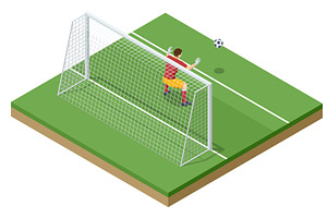 Isometric football goalkeeper, a Sport Illustration by Golden Sikorka