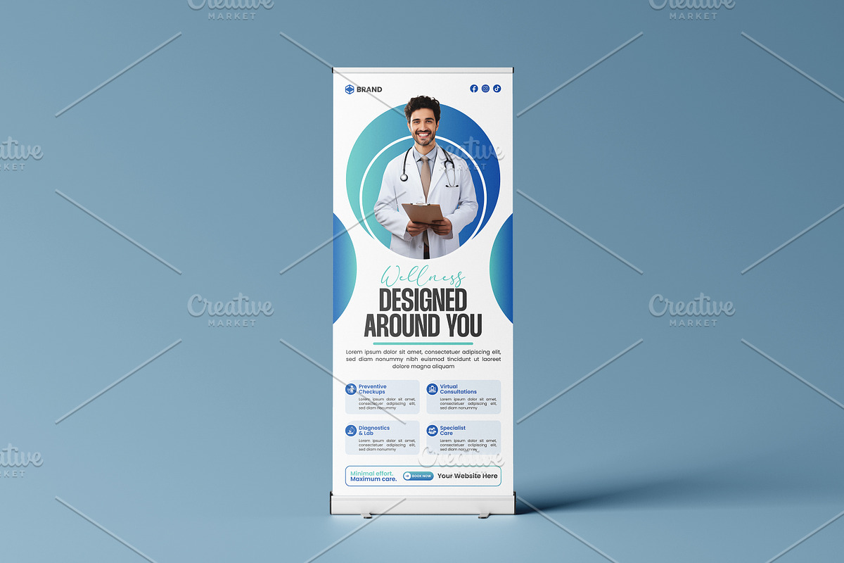 Medical & Healthcare Roll-Up Banner, a Poster Template by vectorlnk (Photo 1 of 5)