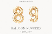 Gold Balloon Numbers, a Decorative Illustration by PeDe Designs (Thumbnail 5 of 7)