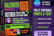 Halloween Party Canva Flyer Template, an Invitation Template by NH graphic (Thumbnail 1 of 3)