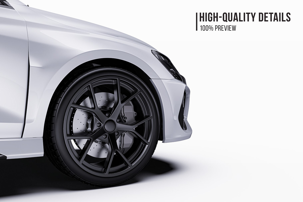 Performance Sportback Hatchback Set, an Advertising Mockup by Halal Graphic Studio (Photo 4 of 12)