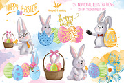 Easter Bunnies illustrations, a Seasonal Illustration by Winged Graphics (Thumbnail 1 of 4)