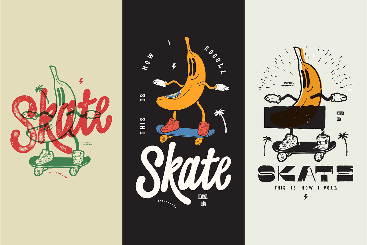 Banana Skater, a Sport Illustration by hand draw (Photo 2 of 6)