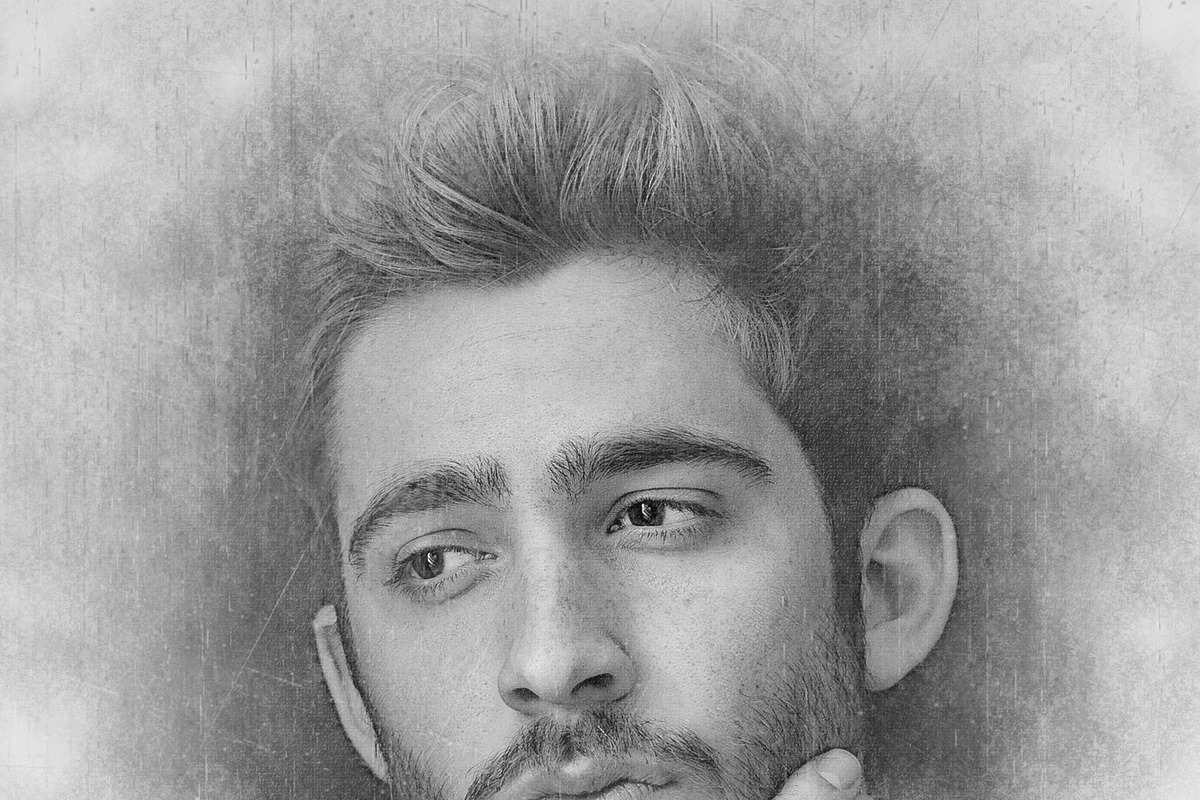 Pencil sketch photo effect, a Layer Style Add-On by Pixel Gallery (Photo 2 of 6)