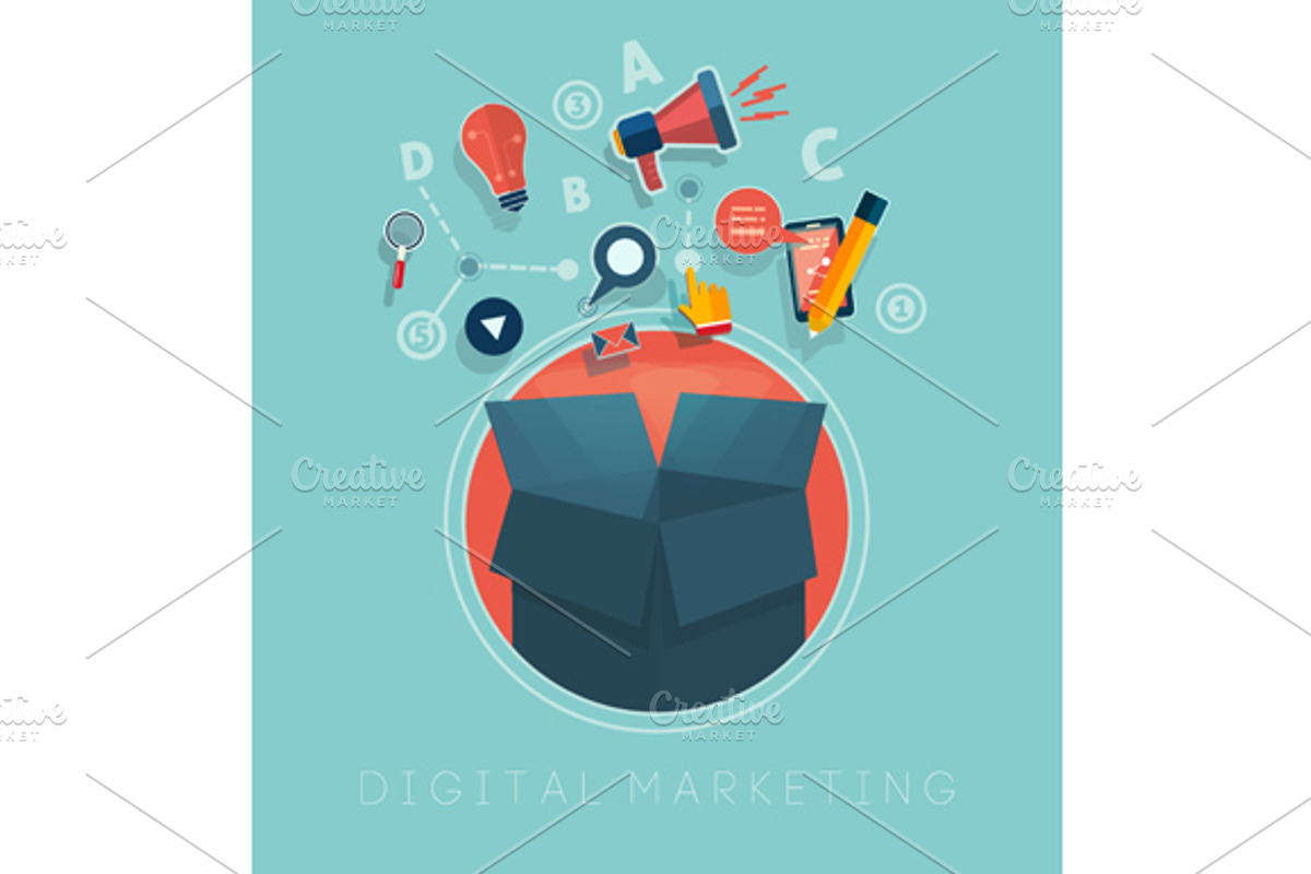 Set digital marketing concept preview 2