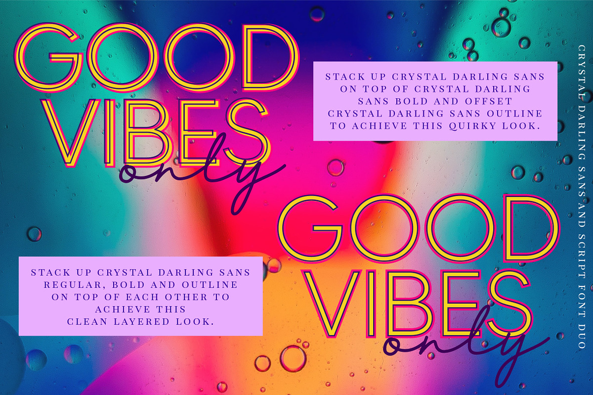 Crystal Darling Sans and Script Duo, a Script Font by theinkaffair (Photo 5 of 13)