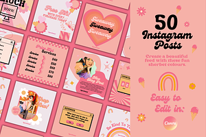 Bright Retro Style Social Media Kit