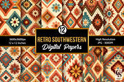 Retro Southwest Seamless Patterns, a Pattern Graphic by Creative Store (Thumbnail 1 of 5)