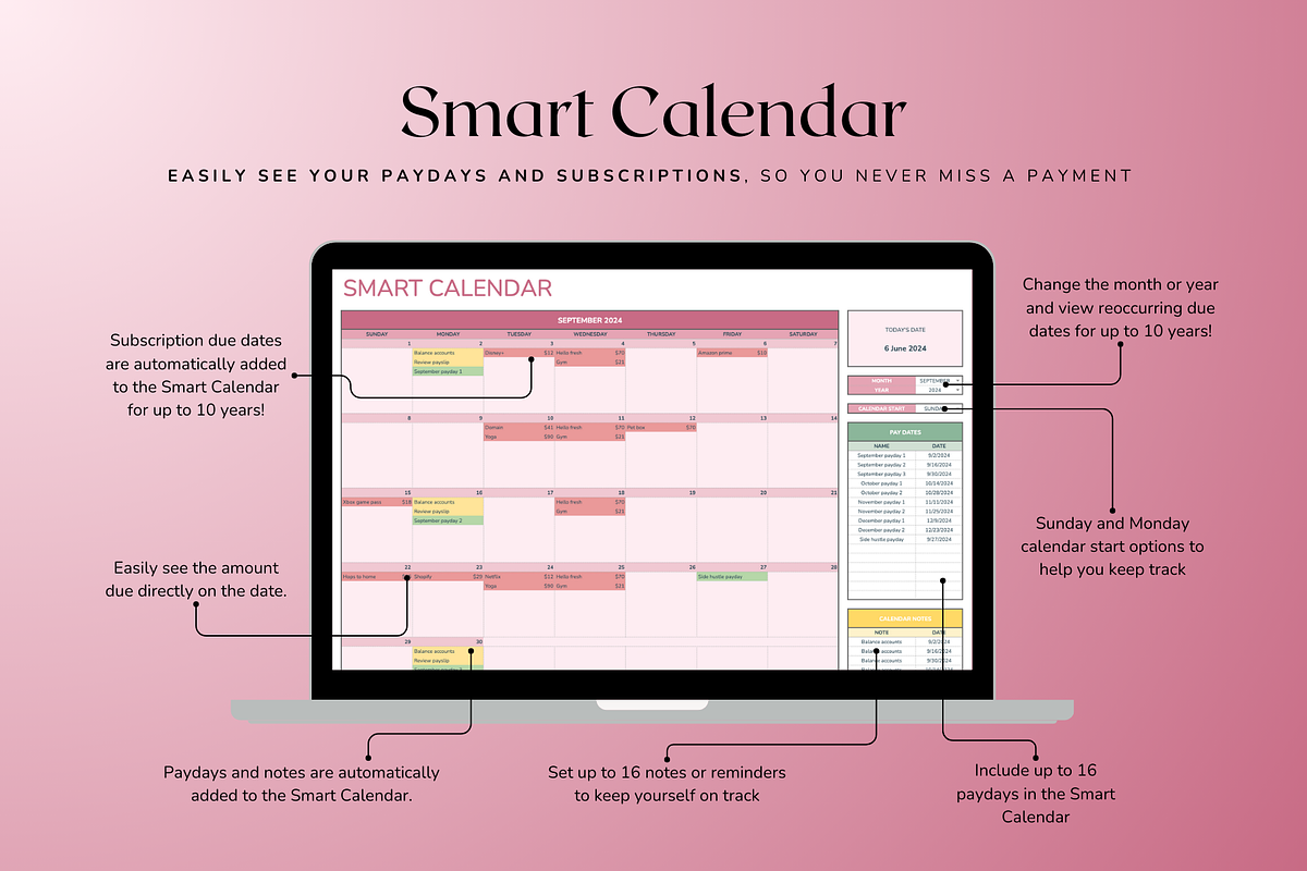 Standard Paycheck Budget - Red, a Templates & Theme by The Creative Plans co (Photo 6 of 10)