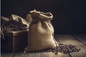 Coffee Beans Bag. Generate Ai