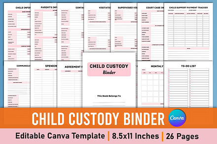 Ultimate Child Custody Binder Canva, a Stationery Template by Mustafiz