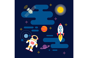 Vector Flat Space Illustration