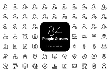 People user line icons
