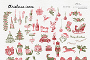 Watercolor Vintage Christmas, a Graphic by ollalya (Thumbnail 5 of 10)