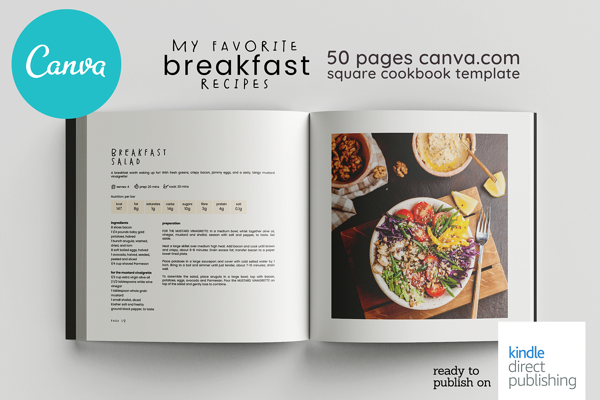 Canva Breakfast Cookbook Template, a Magazine Template by DeLaGranSiete (Photo 7 of 10)