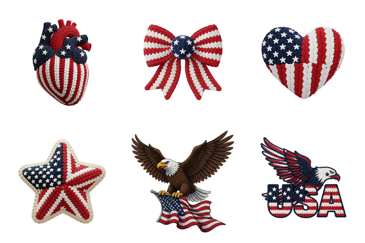 4th of July Latch Hook PNG Bundle, an Illustration by SinaCreation (Photo 3 of 11)