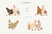 Cute Chickens & Florals Nursery Art, an Animal Illustration by Jenteva Art (Thumbnail 5 of 16)
