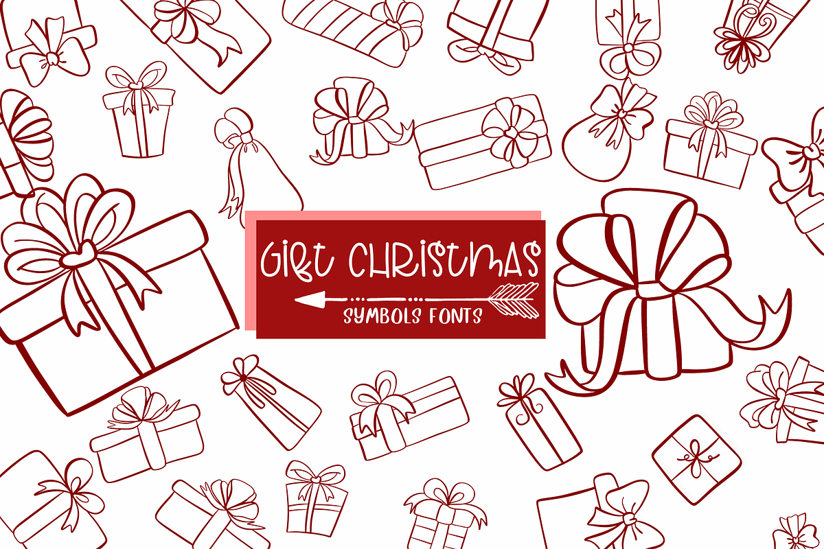 Gift Christmas | Symbols Fonts, a Symbol Font by Sirinart (Photo 2 of 12)