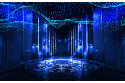 3D render Connection network in