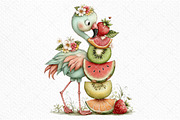 Whimsical Summer Flamingo Clipart, an Illustration by Craft Nest (Thumbnail 9 of 11)
