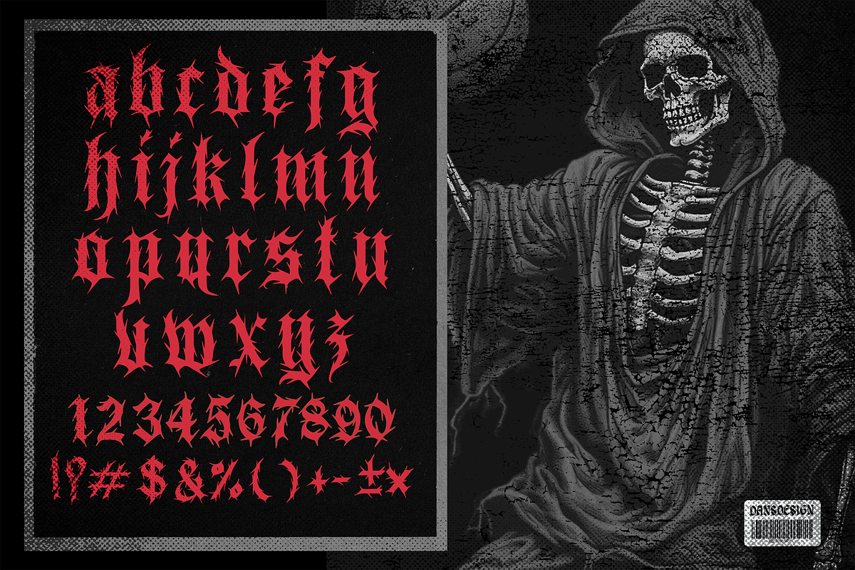 BONES Blackletters Gothic Display, a Blackletter Font by dansdesign (Photo 3 of 8)