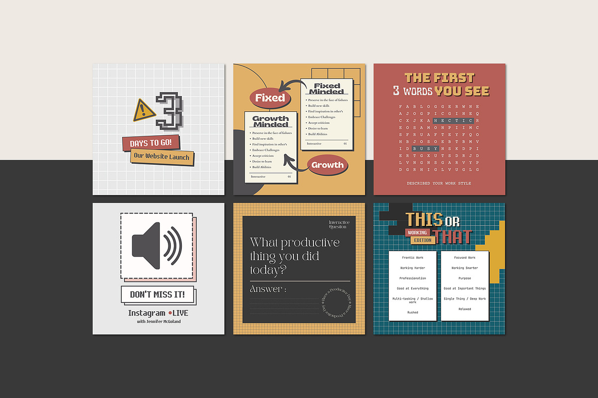 Instagram Engagement Retro CANVA, a Social Media Template by Analogi Studio (Photo 7 of 24)
