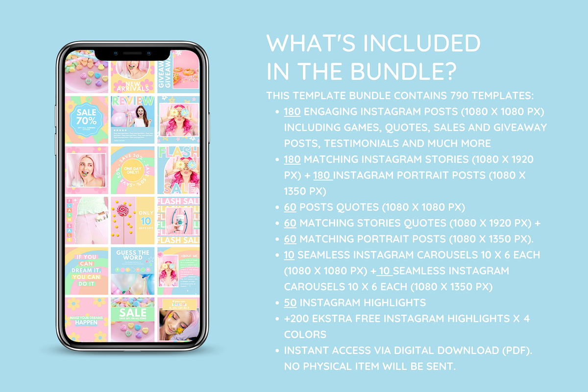Bright Instagram Template Bundle, a Social Media Template by SunshineStudioBoutique (Photo 3 of 10)