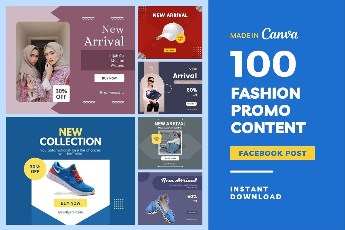 Fashion Sale Content Facebook Posts, a Social Media Template by emcrea (Photo 1 of 9)