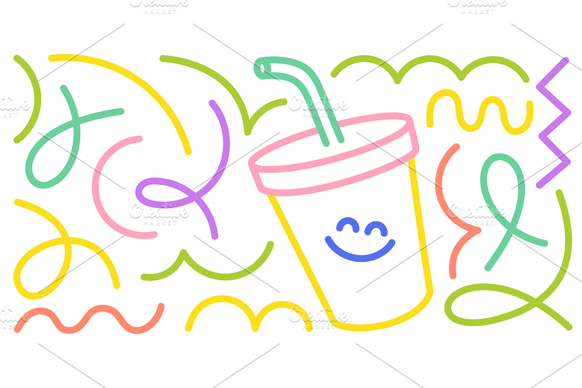 Fun and colorful line illustration, an Illustration by Ilia Design