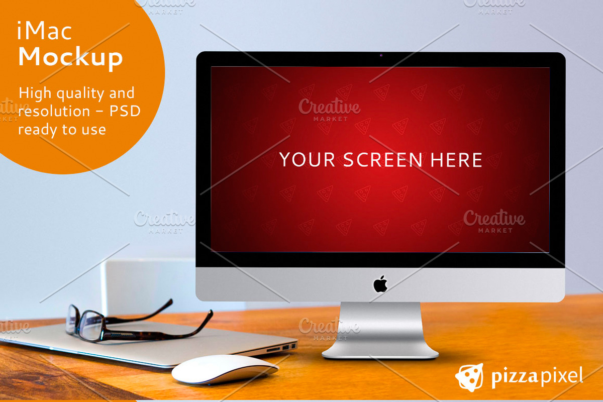 iMac Screen Mockup PSD File, an iPhone Mockup by Pizza Pixel (Photo 1 of 4)