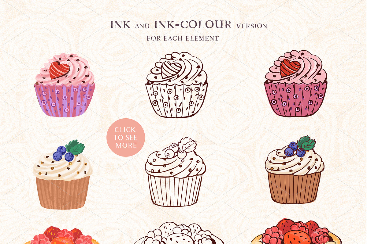 SALE! Cakes & Chocolate Collection, a Decorative Illustration by Irina Diasli (Photo 4 of 14)