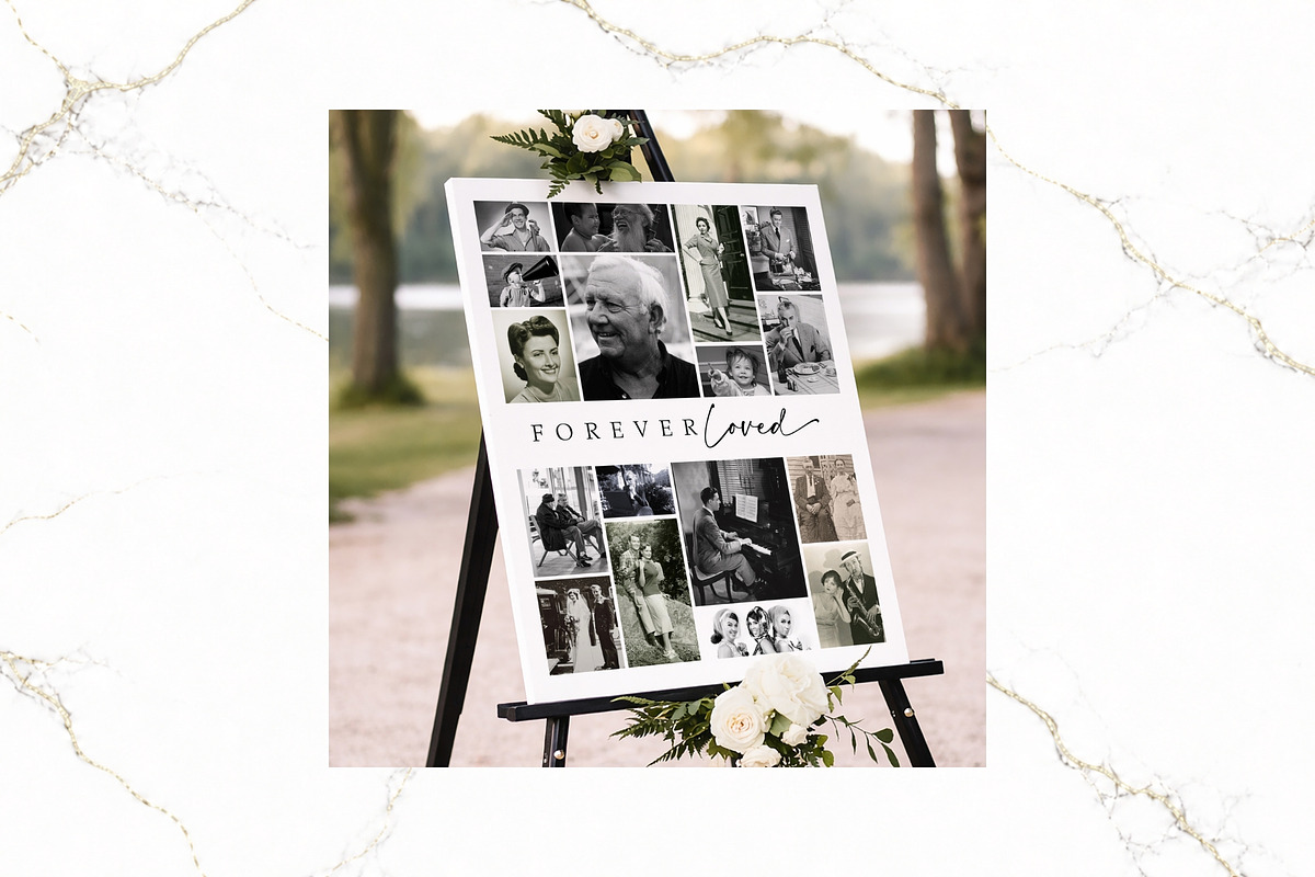 3 Panel Funeral Collage Canva FR006, a Poster Template by TyphoonStudio (Photo 4 of 9)