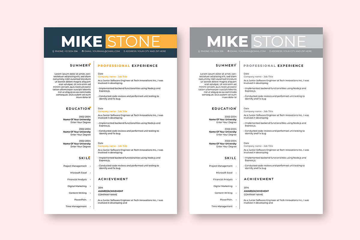 Modern Resume/CV Design, a Resume Template by Sharifull11 (Photo 2 of 4)