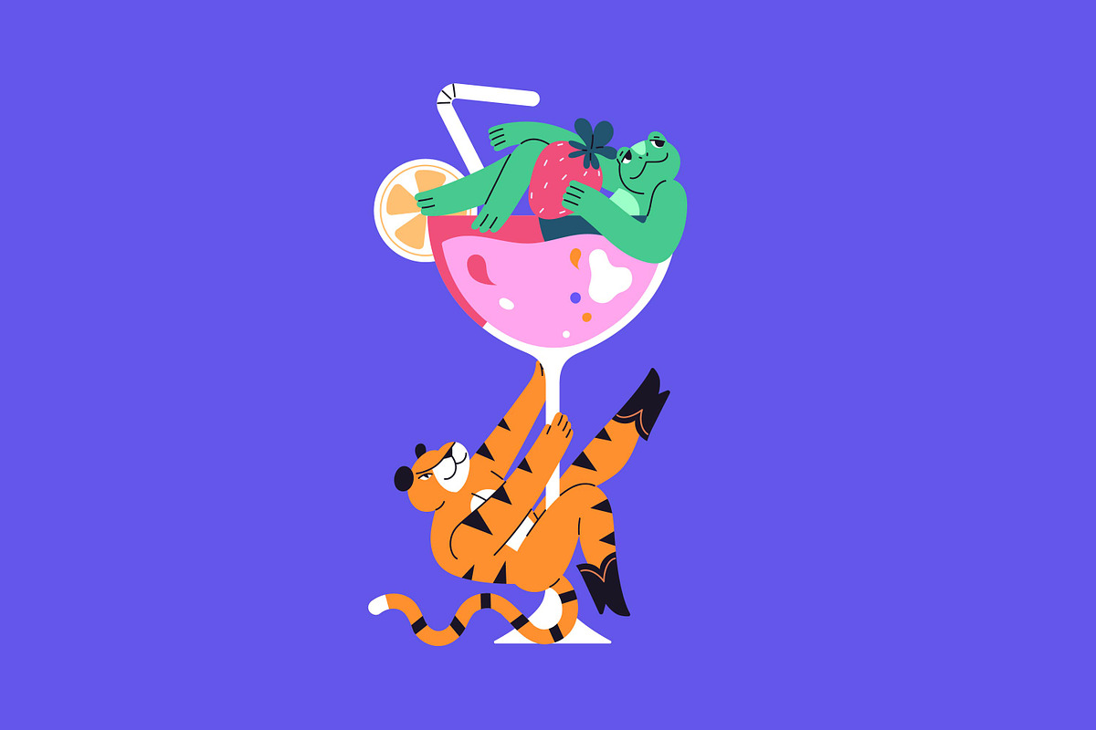 Party animals celebrate holiday set, an Animal Illustration by PaperTrident (Photo 11 of 22)