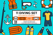 Diving Set Outlined & Colored, an Icon by DeniseUytiepo (Thumbnail 1 of 5)