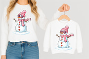 Retro Pink Snowman Png,Merry Christm, an Illustration by Designking (Thumbnail 5 of 5)