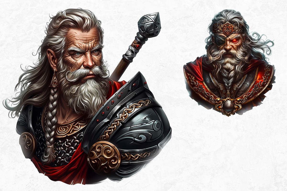 Celtic God Goddess clipart set, a Person Illustration by ThatsDesignArt (Photo 8 of 12)