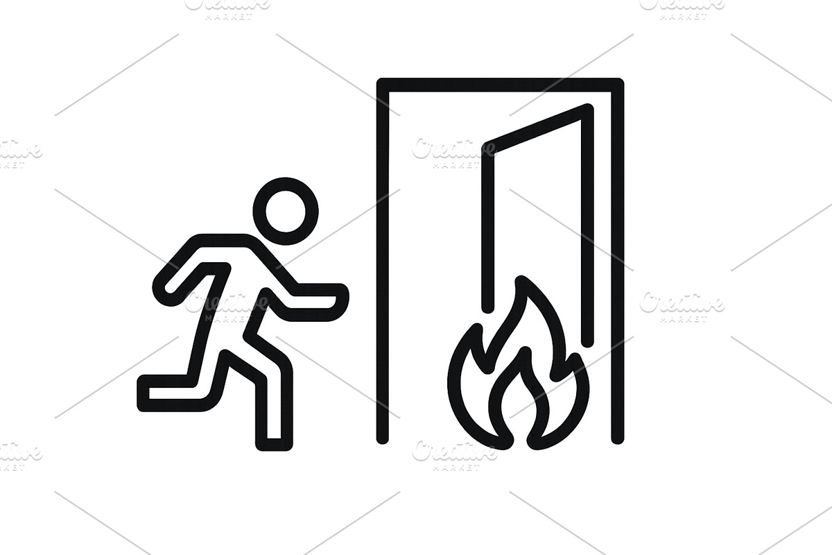 Person running towards an exit with, an Object Illustration by ZinetroN