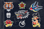 Traditional Tattoo Vector Pack, a Decorative Illustration by Vecster (Thumbnail 2 of 14)