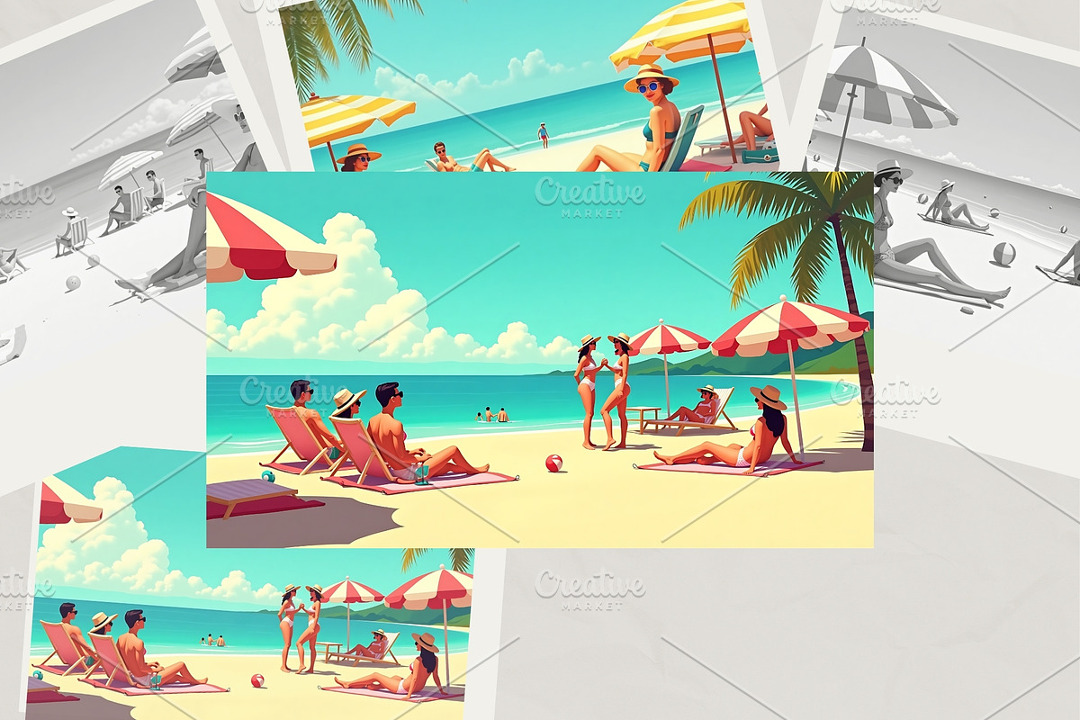 Retro Beach Vibes Photo Pack 4, a Person Photo by adenpinkstore (Photo 1 of 5)
