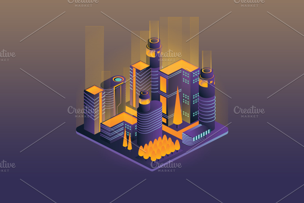 Isometric Building Set 11 Designs, a Work Illustration by Peacock_design (Photo 11 of 12)