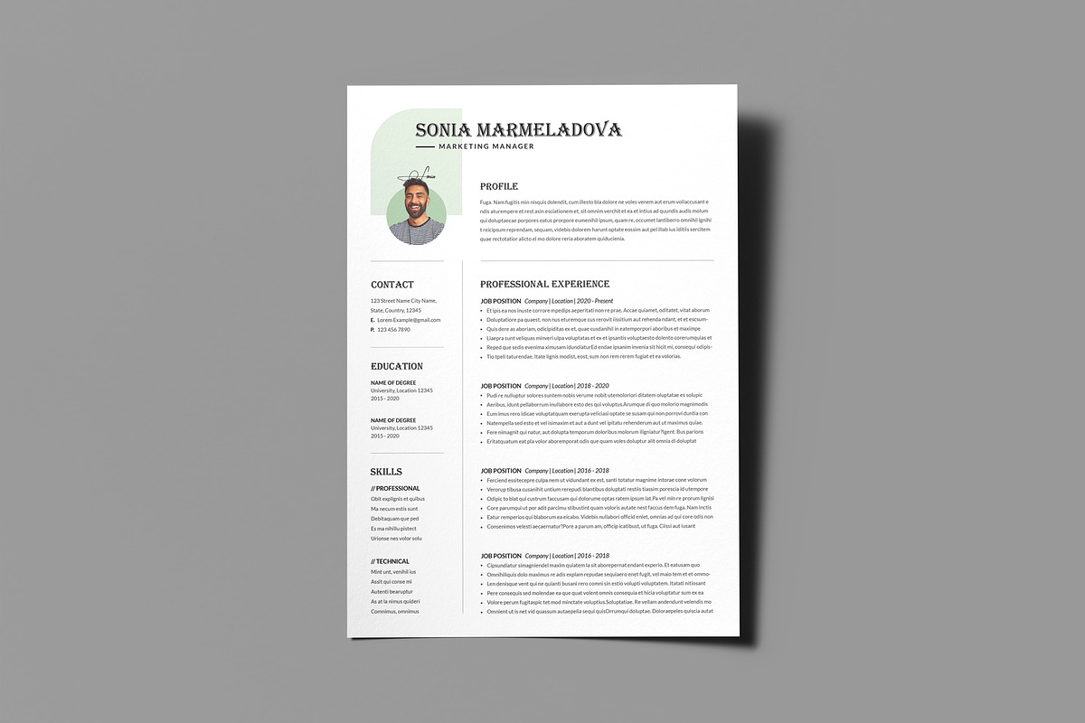 3 Page Resume Template CV Template, a Resume Template by PixelStudio (Photo 5 of 10)