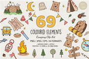 Cute Camping Doodles Vector Graphics, an Animal Illustration by Vibérains (Thumbnail 1 of 13)