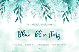 Blue-blue Story Clipart