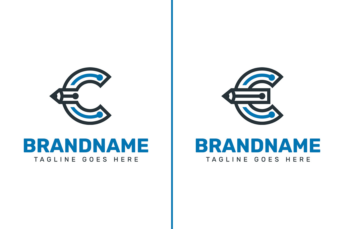Letter C and E Technology Pencil, a Branding & Logo Template by Pray Art Design Studio