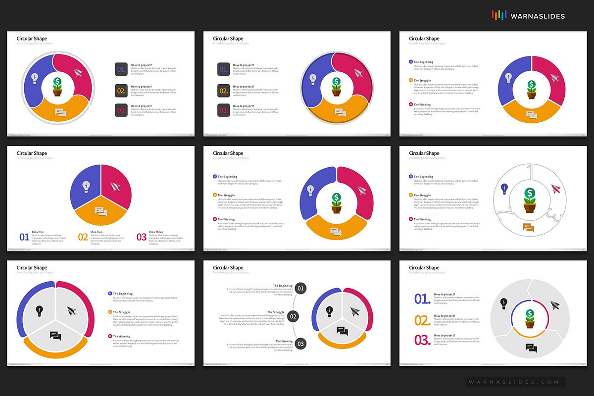 Cycle & Circles PowerPoint Templates, a Presentation Template by Warna Works (Photo 6 of 28)