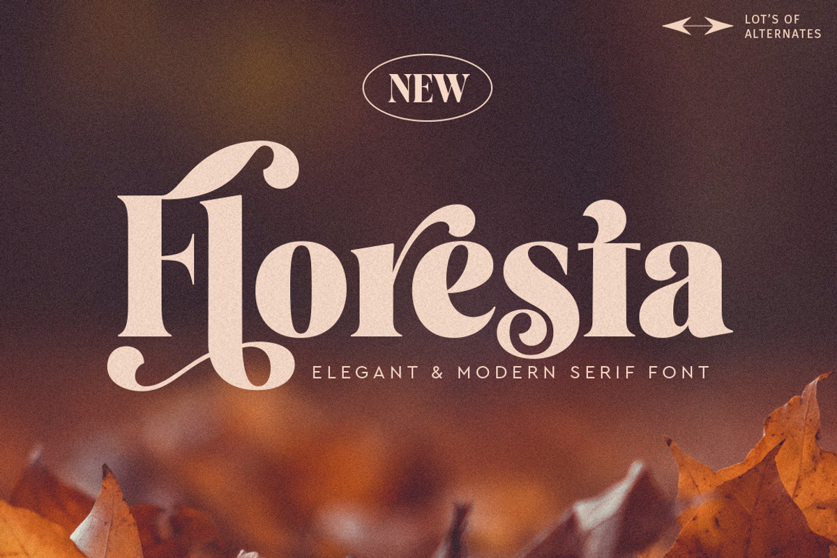 Floresta - Display Font, a Serif Font by Mulkan Nazir (Photo 1 of 15)