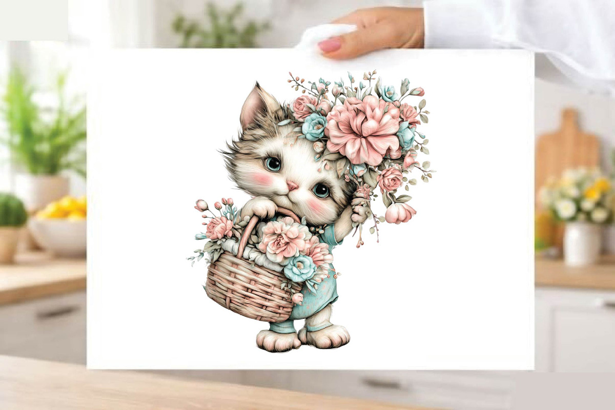 Whimsical Summer Cat Clipart, an Animal Illustration by SVGArt (Photo 5 of 9)