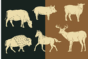 Farm (Horse,Pig,Deer,Bison,Cow,Goat), an Animal Illustration by Ben studio (Thumbnail 3 of 4)