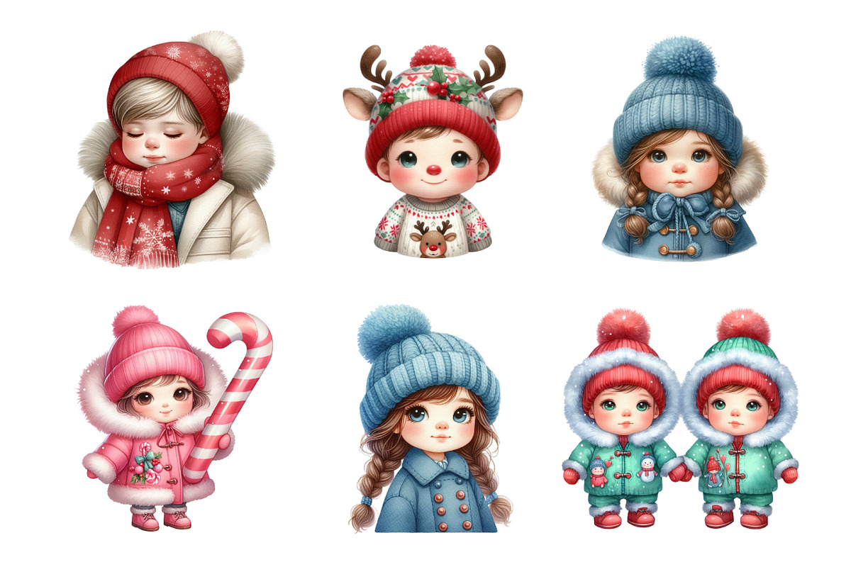 Winter Baby Clipart Christmas PNG, an Illustration by SinaCreation (Photo 3 of 7)